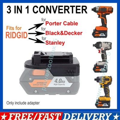 Battery Adapter For Ridgid Convert to for Black&Decker/Porter Cable/Stanley Tool