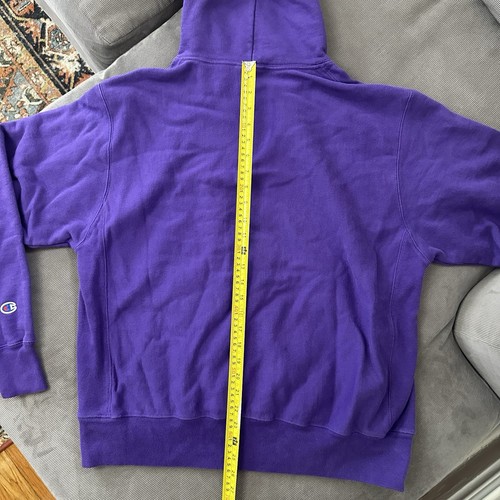 Champion Men's Reverse Weave Purple Boxy Heavyweight Hoodie Size Large - Picture 7 of 7