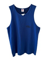 VINTAGE Speedo Sleeveless Mesh Tank Top Blue Shirt Men's Sz L Made in USA