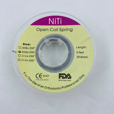 1 Roll Dental Orthodontic Niti Open Coil Spring – .010 X .030 Inch, 914mm Spool