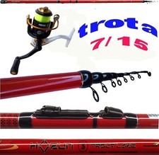 canna pesca trota lago tremarella con mulinello laghetto bombarda galleggiante 