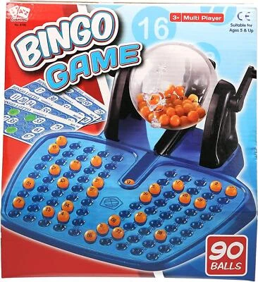 A TO Z Family Bingo Game With 90 Balls & Reusable Cards Revolving Lotto Machine Kids 5+