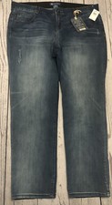 DEMOCRACY Ab"solution Blue Straight Leg with Destruction Plus Jeans Size 20 W