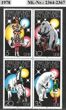 DDR 1978 / Mi.-Nr.: 2364-2367 / Postfrisch** / Viererblock / Zirkuskunst