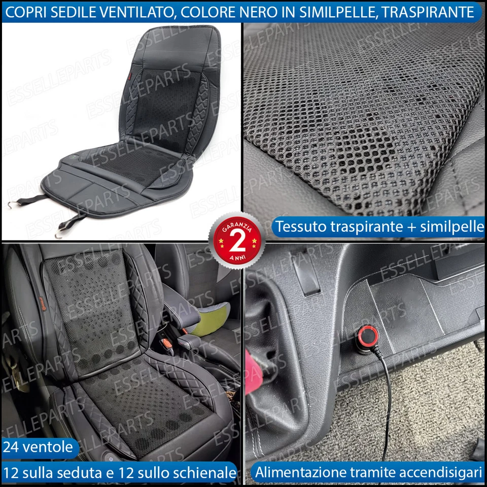COPRI SEDILE VENTILATO 24 VENTOLE TRASPIRANTE FORD C-MAX 2 CON BORDO SIMILPELLE - Immagine 2 di 4