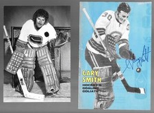 Gary Suitcase Smith Signed Goalie Picture and Vancouver Canucks Photo!