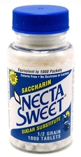 1000-Tablet Bottle 1/2 Grain Necta Sweet Saccharin Tablets NectaSweet