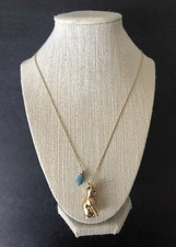 Pilgrim golden cat kitten pendant necklace vintage jewelry New with tags