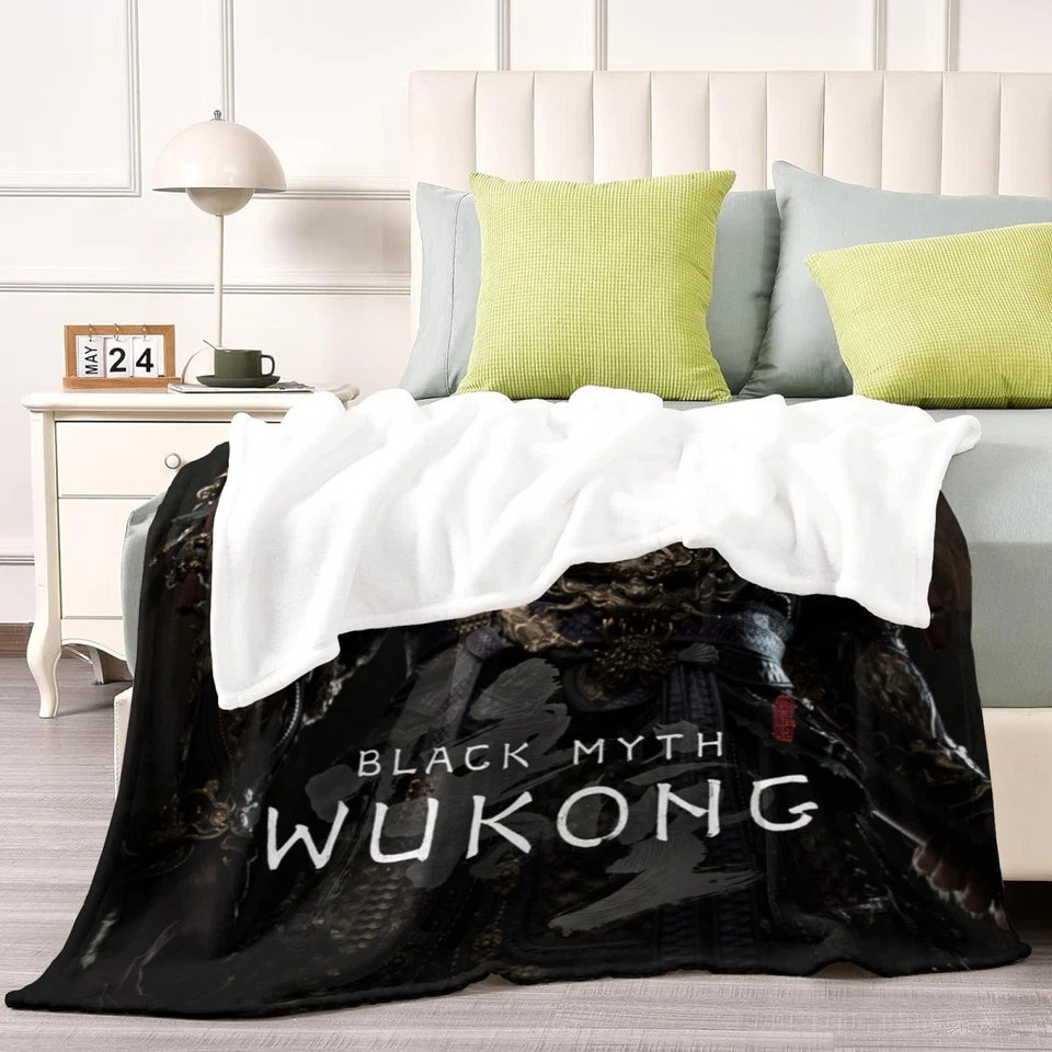 Black Myth WuKong Blanket Soft Bed Sofa Couch Throw Birthday Gift for Kids - Image 3 of 4