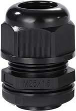 M20/M25 Black/White Cable Glands IP68 Nylon Compression Connectors Locknut Washe