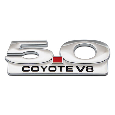 3D Chrome Metal 5.0 COYOTE V8 Car Badge 3D 5.0L Emblem GT Sport Logo Car Sticker
