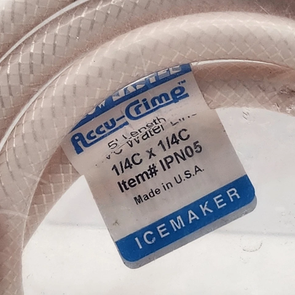 Línea de conexión para máquina de hielo sin plomo S#49599 5' 1/4c x 1/4c poli trenzado por NADA Foto 4 de 4