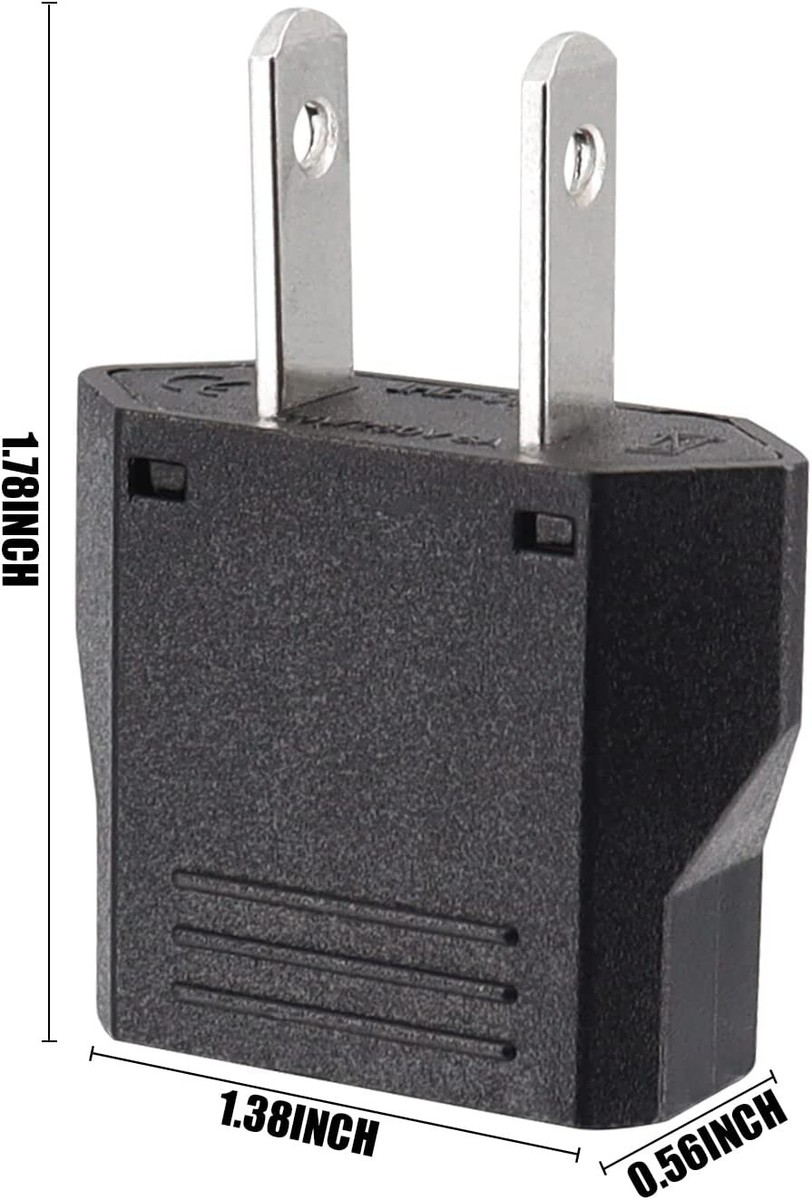 8-Pack Universal Travel Plug Adapter - Europe/Asia To USA/Canada & USA/Canada To Europe/Asia, 4 Black & 4 White