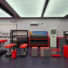 1/18 Diorama Car Garage Model Accessories Props Workshop Repair Tool Scene Model