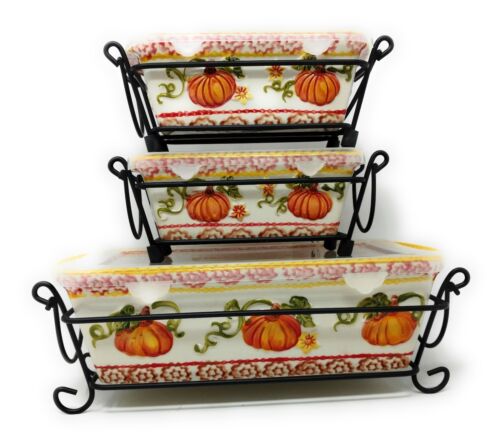 Temp-tations 3 Loaf Pan Set 1.75 Quart& 2 @ 12oz K46094 NIB (PUMPKIN PATCH) - Picture 8 of 25