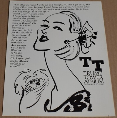 1986 Print Ad T T Trump Tower Atrium 5th Avenue 57th Street New York Art Lady
