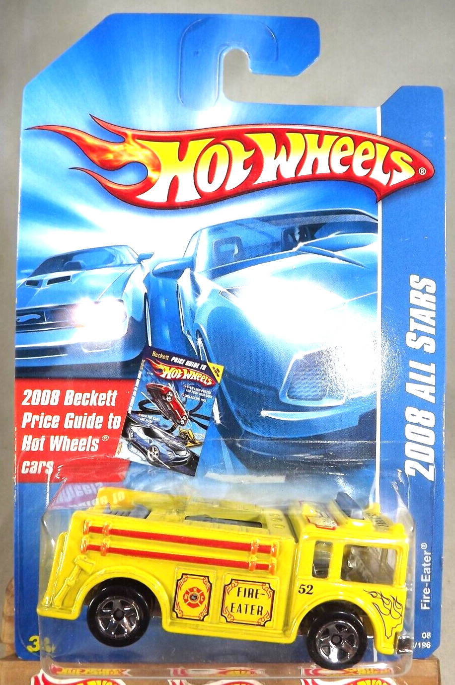 2008 Hot Wheels #48 2008 All Stars FIRE-EATER Fire Truck Yellow w/Chrome 5 Spoke