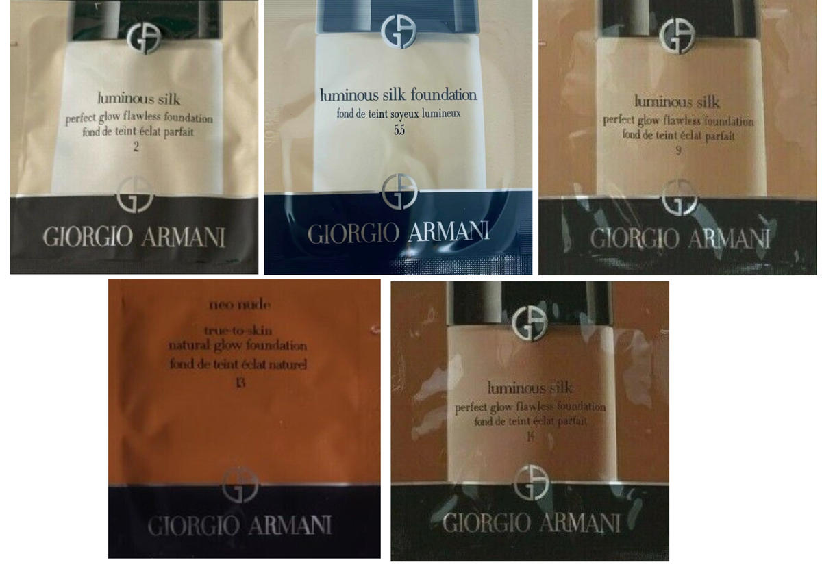 3 x Giorgio Armani Luminous Silk Foundation Samples Shade 3 x Giorgio Armani Luminous Silk Foundation Samples Shade