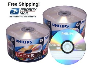 Special 100 Philips 16x 4 7gb Dvd R Plus Blank Disc Free Expedited Shipping Ebay