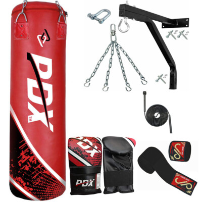 PDX PCS Heavy Punch Bag UnFilled Boxing Set Gloves MMA Training