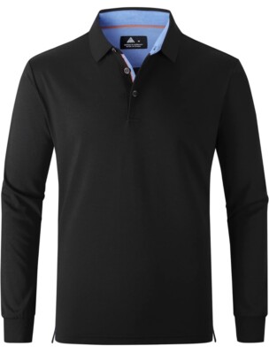 SWISSWELL Moisture Wicking Long Sleeve Classic Fit Performance Polo Size  2XL XXL - Main Image