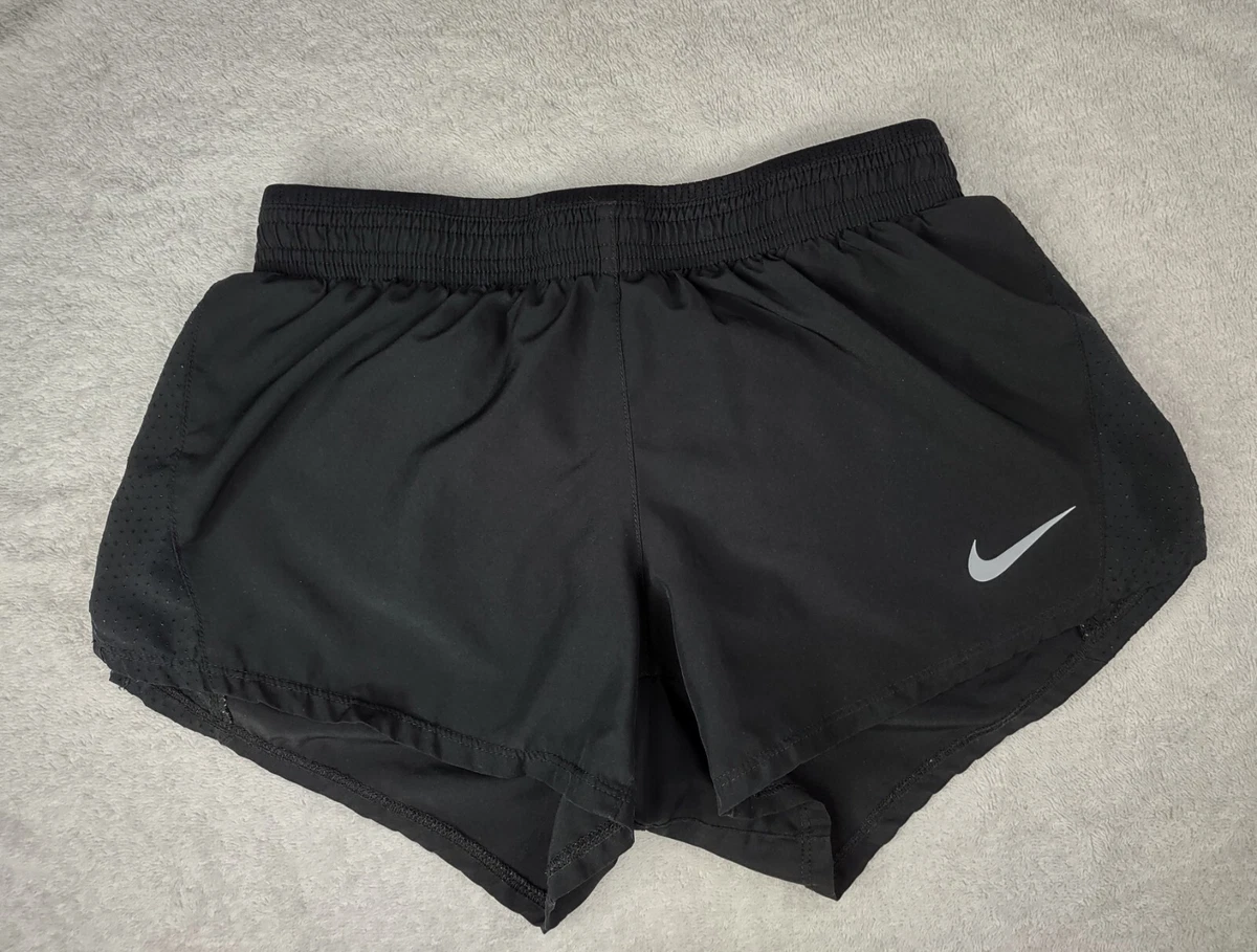 Nike Shorts Womens Small Black Lined Running Athletic Swoosh