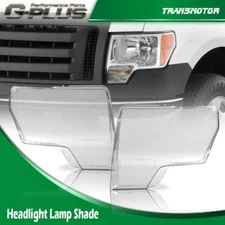 Fit For 09-14 Ford F150 Clear Headlight Replacement Lens Left+Right