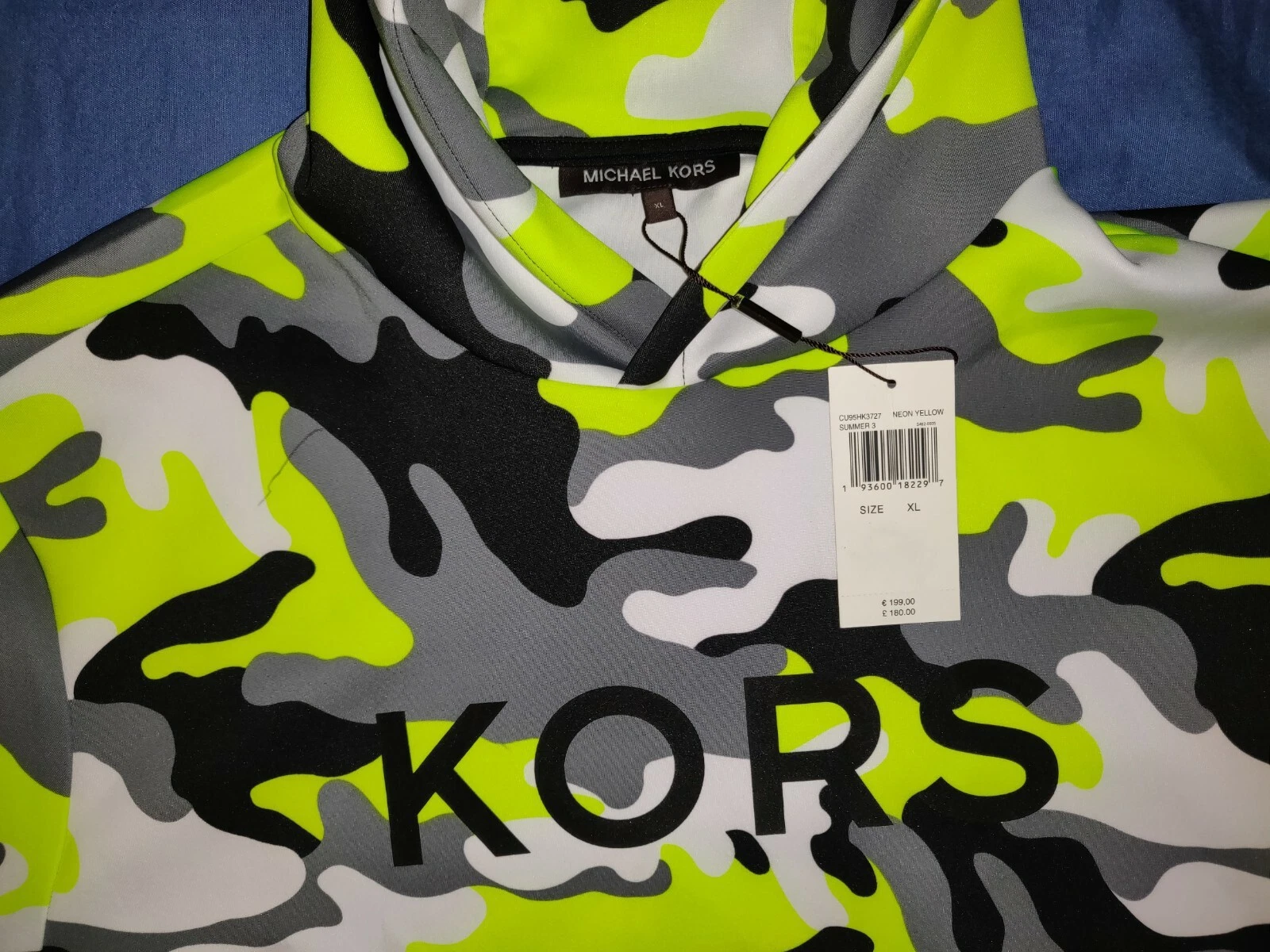 Felpa con cappuccio Michael Kors uomo Active wear Camp elasticizzata XL NUOVA CON ETICHETTE