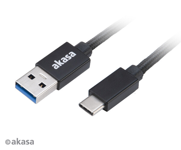 Akasa AK-CBUB44-10BK USB 3.1 Gen 1 Type-C to Type-A Cable 1M Black