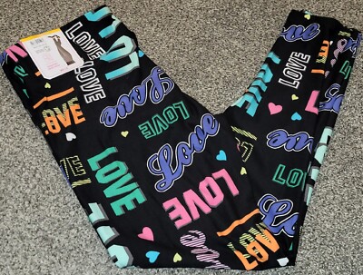 NoBo No Boundaries black LOVE print high rise ankle leggings