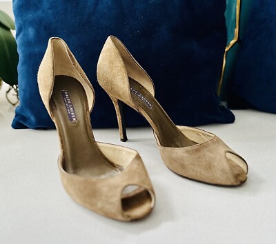 Ralph Lauren Suede Peep Toe Pumps Sz EU 41/UK UK