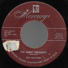 Great Pretender, I'm Just A Dancing by The Platters 7", 1955 Plays VG