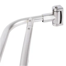Double Curved Shower Rod Adjustable from 44 in. to 70 in. - Brushed Nickel Finis