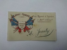alte Visitenkarte 164. regiment d'arm&eacute;e francais honneur patrie carte de visite