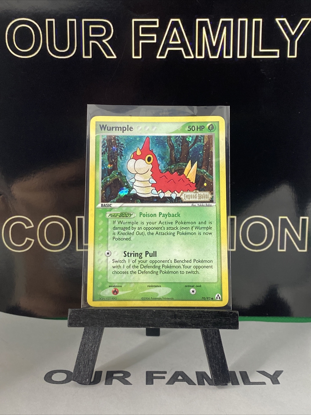 Wurmple 70/92 EX LEGEND MAKER Pokemon Card Stamped Holo NM
