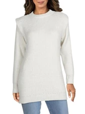 VERO MODA Ivory Daisy Wide Shoulder Tunic Fuzzy Long Sweater XS = 0/2 Nordstrom