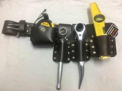 SCAFFOLD Black Leather Belt Full Quality Tools UK 17 21 mm Ratchet 21 mm Spanner
