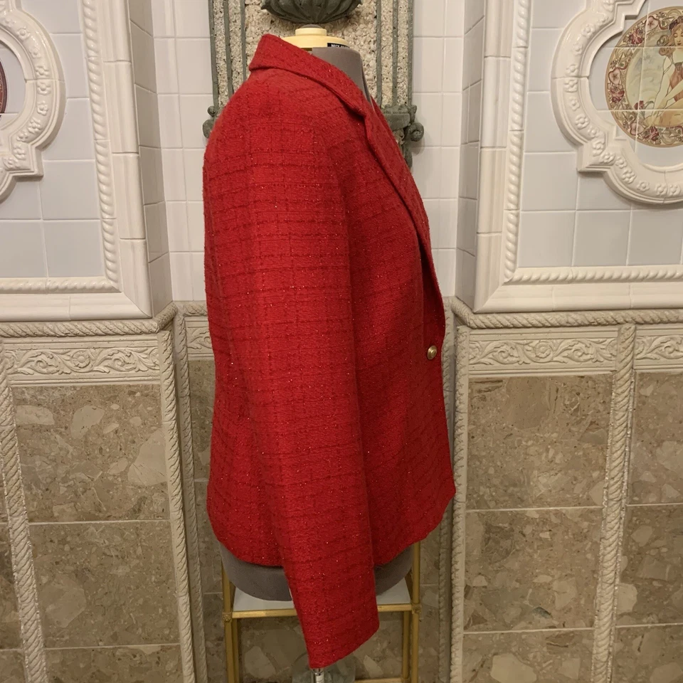 Judith Hart. Size 16.  USA.  Acrylic/Poly/Metallic.  Lined Textured Jacket.  DD. - Image 3 of 4