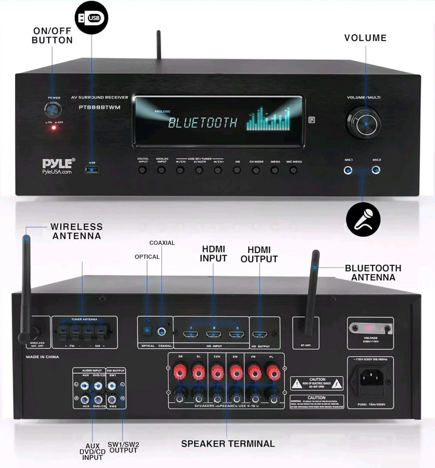 PyleHome PT888BTWM.5 Wireless Bt Streaming Receiver/Amp - Image 4 of 4