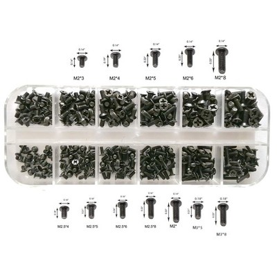 360PCS Laptop Screw Kit M2 M2.5 M3 Black Assortment Lenovo HP Dell Asus Repair