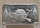 VTG Halloween Witch on Broom 1973 Madison Mint 1oz .999 Fine Silver Art Bar
