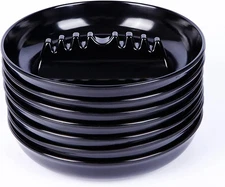 7Pcs Ashtray Sets, Ash Tray for Cigarettes and Cigar, round Black Large Size Pla