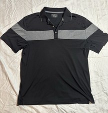 Men  s Black Performance Golf Polo w/ Grey Stripe   Size X Large