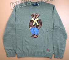 POLO RALPH LAUREN Polo Bear Green Crewneck Knit Sweater Men's Size L NWT