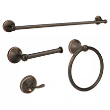 4 Piece Antique Bathroom Hardware Accessories Set in Oil Rubbed Bronze, 23 Inch