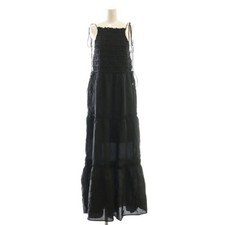 Ganni 25aw Viscose Habotai Maxi Smock Slip Dr Dress Long 34 Black df Used 892ef6