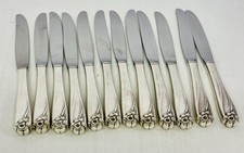 Vintage Set di 12 coltelli da burro piatto argento narciso 1847 Rogers Bros