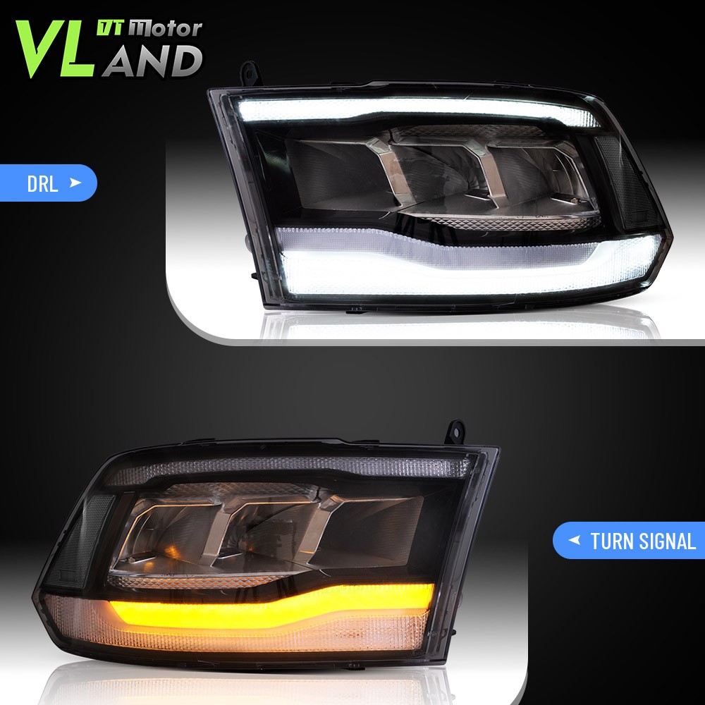 FULL LED Headlight For 2009-2018 Dodge Ram 1500 2500 3500 Pickup Truck Animation