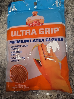 Mr Clean Ultra Grip Premium Latex Gloves 13 1/2 in Long Length Pack of 1