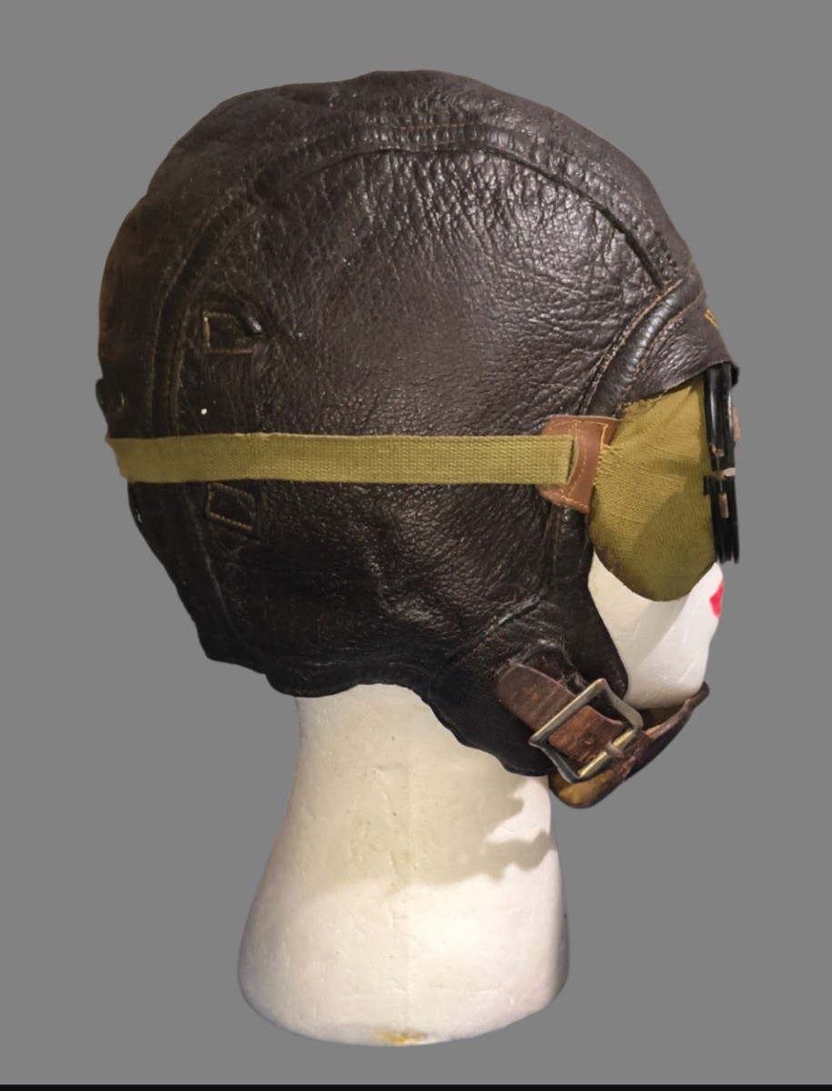 WW2 US Leather Flight Helmet And Goggles | eBay